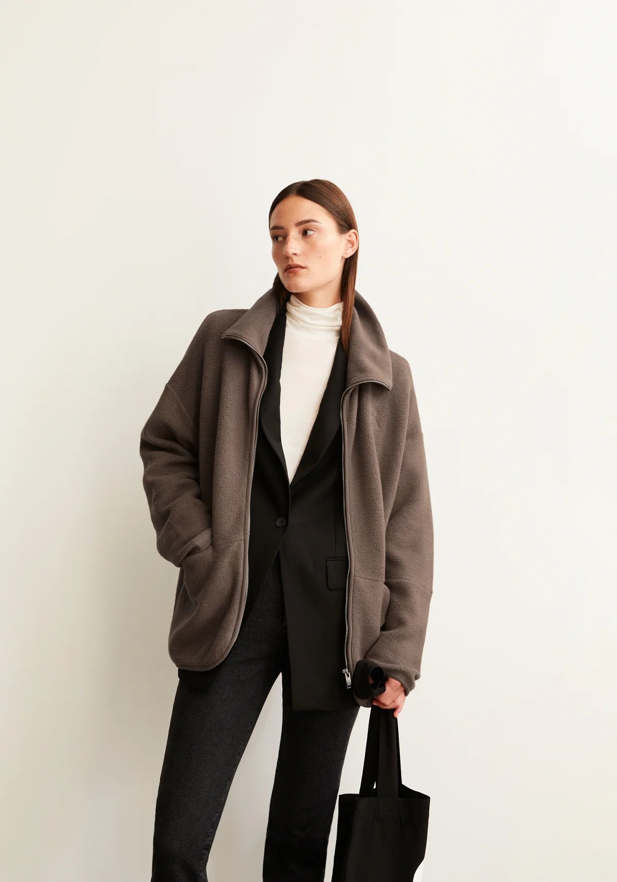 Armedangels W's Anaawil Cotton Fleece Jacket - 100% Organic Cotton Walnut Cream Jacket