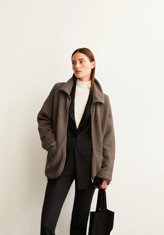 Armedangels W's Anaawil Cotton Fleece Jacket - 100% Organic Cotton Walnut Cream Jacket