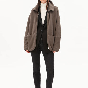 Armedangels W's Anaawil Cotton Fleece Jacket - 100% Organic Cotton Walnut Cream Jacket