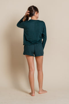 Girlfriend Collective ReSet Long Sleeve Tee - Recycled PET Moss Shirt