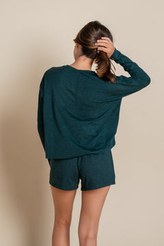 Girlfriend Collective ReSet Long Sleeve Tee - Recycled PET Moss Shirt