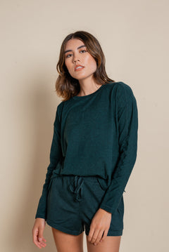 Girlfriend Collective ReSet Long Sleeve Tee - Recycled PET Moss Shirt