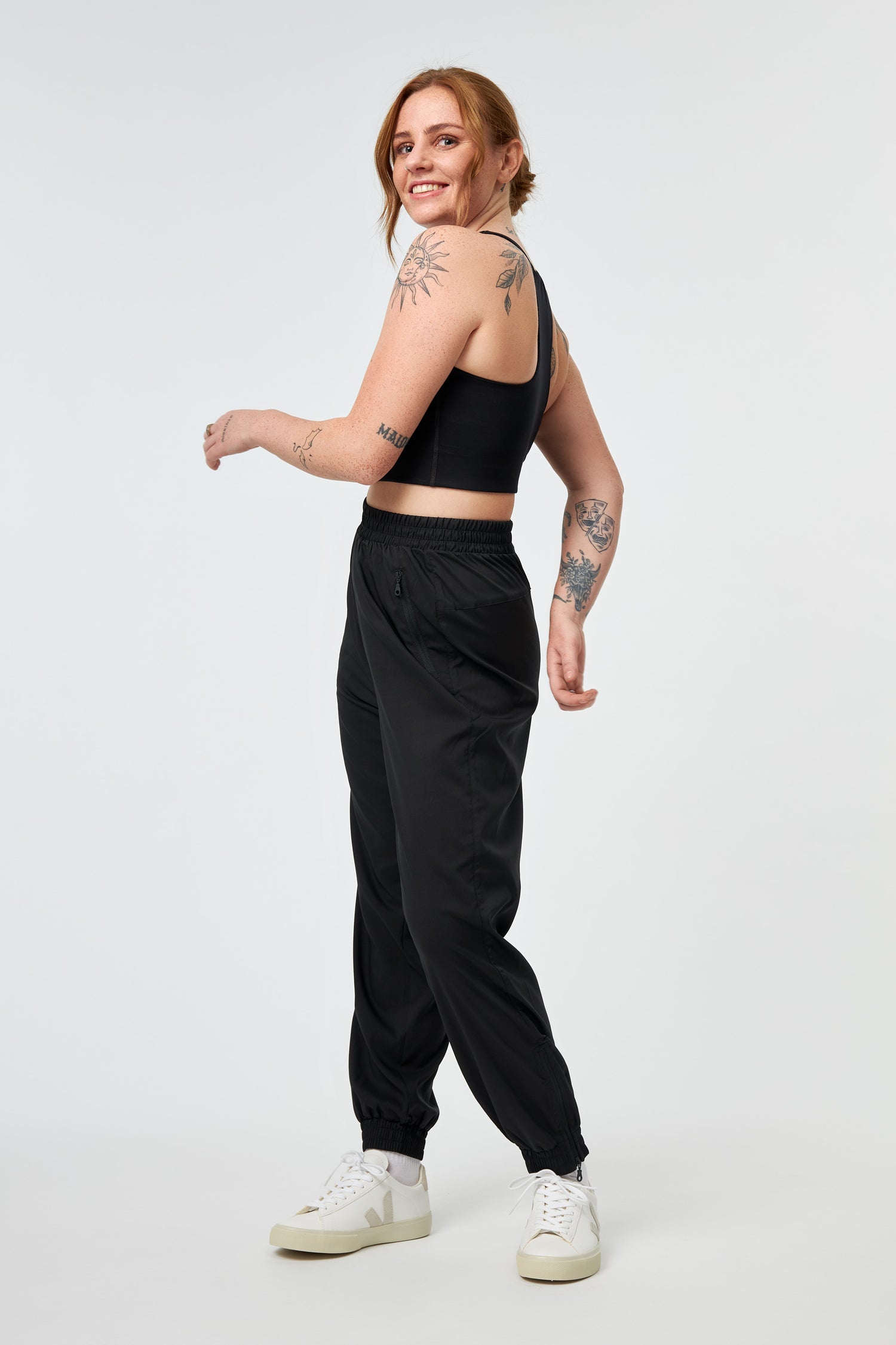 Girlfriend Collective W's Summit Track Pant - Made From Recycled PET Bottles Black Pants