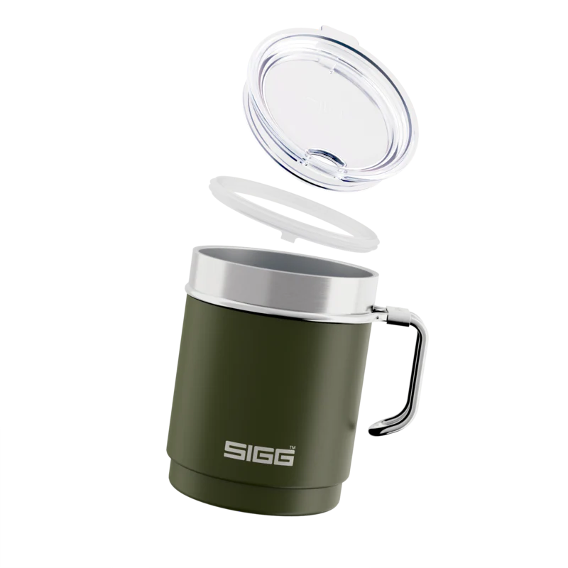 SIGG Travel Mug 0.3l - Stainless Steel Green Cutlery