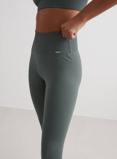 Aimn Ribbed Seamless Tights Sage Tights