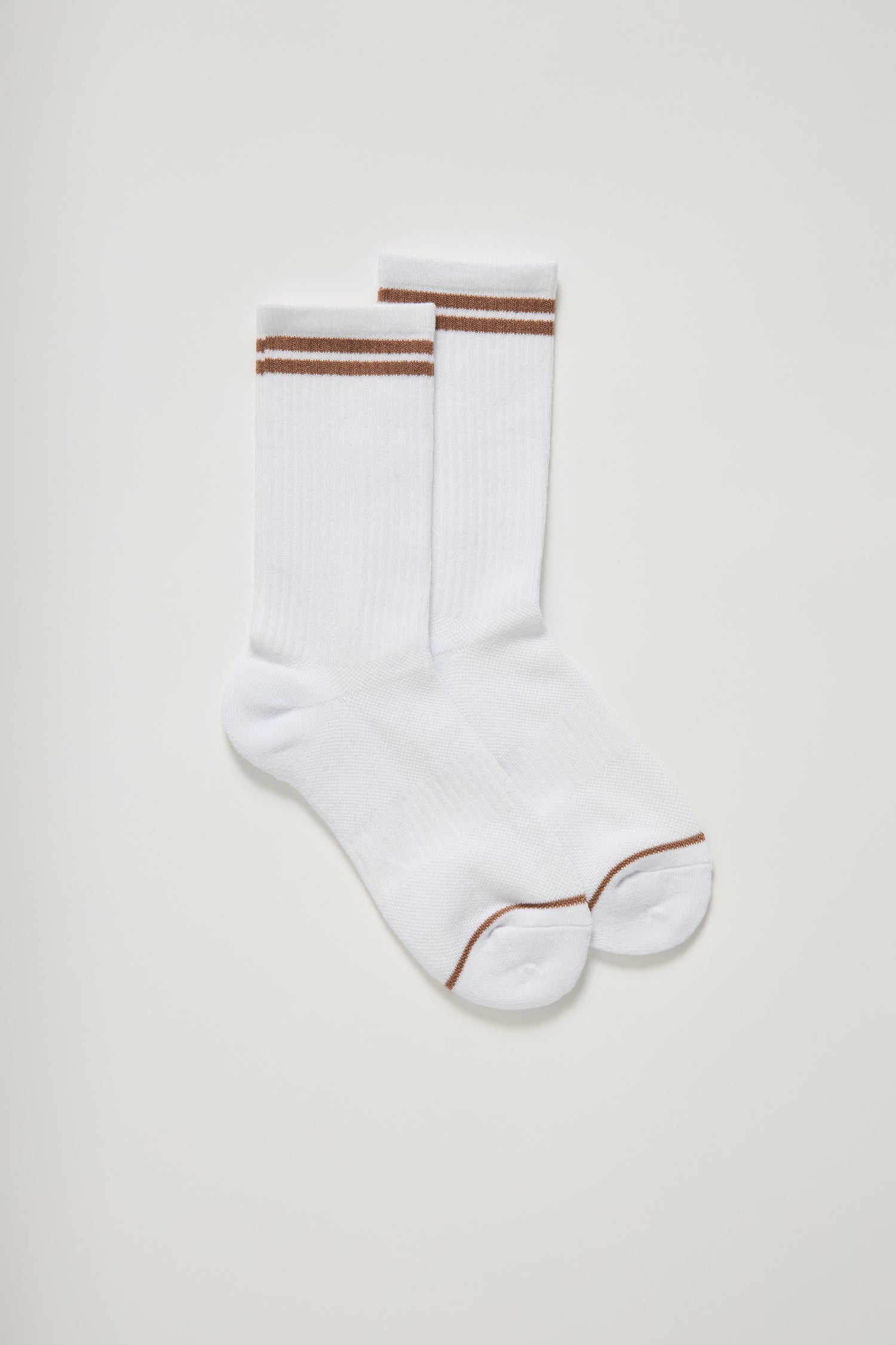 Girlfriend Collective Crew Sock Striped Brownie One size Socks