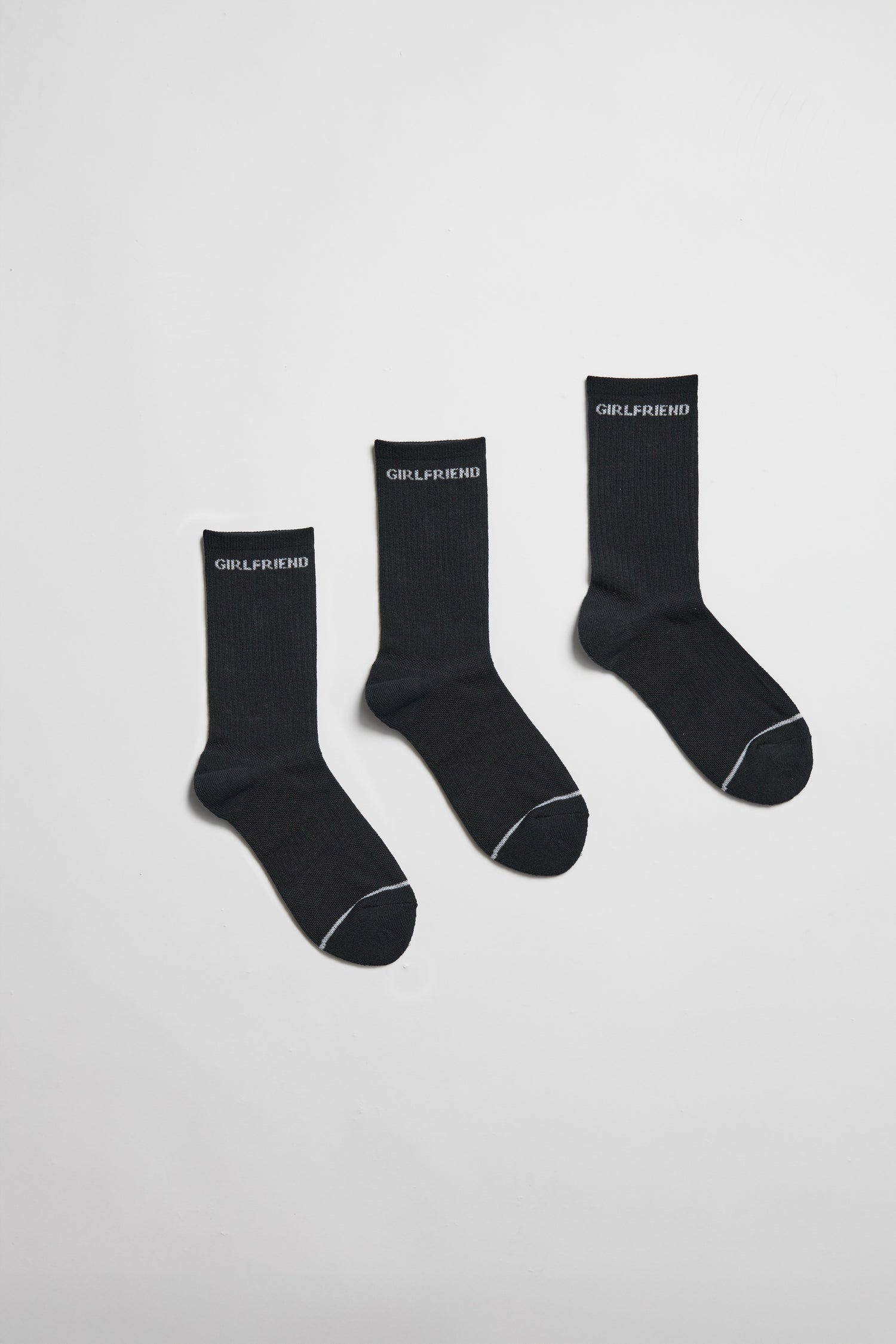 Girlfriend Collective Crew Sock 3 pack Black One size Socks