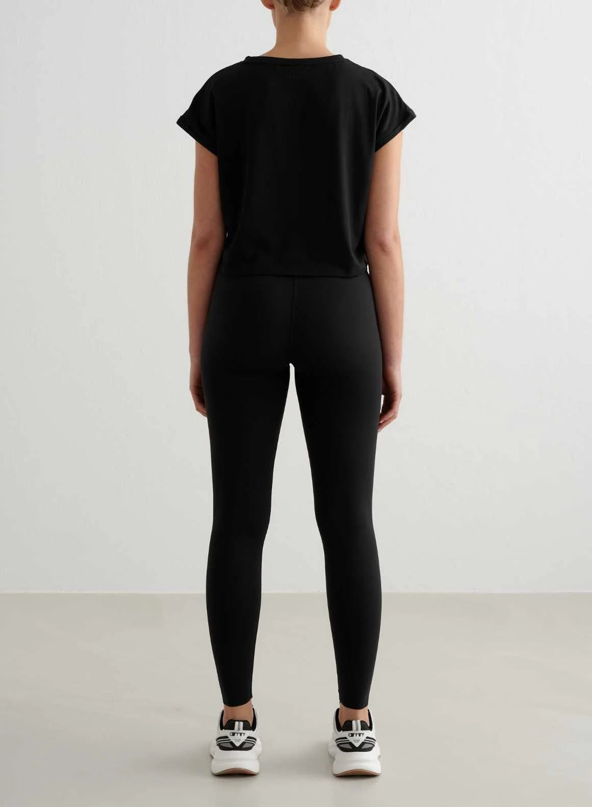 Aimn - Soft Basic Roll Sleeve Top - Weekendbee - sustainable sportswear