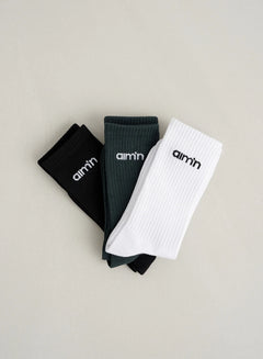 Aimn - Logo Socks 3-Pack - Weekendbee - sustainable sportswear