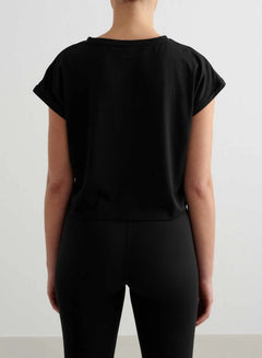 Aimn - Soft Basic Roll Sleeve Top - Weekendbee - sustainable sportswear