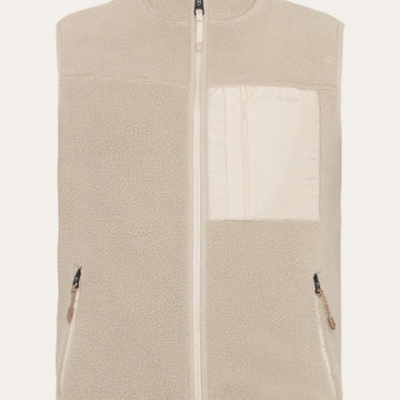 KnowledgeCotton Apparel - Loose Fit Zip Fleece Vest - Weekendbee - sustainable sportswear