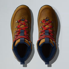 The North Face M's Bergen Leather Waterproof Snow Boots Timber Tan-TNF Red Shoes