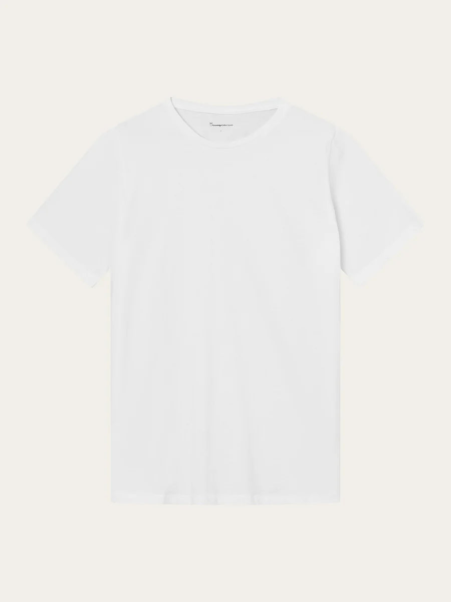 KnowledgeCotton Apparel Agnar 100% Cotton T-Shirt Bright White Shirt