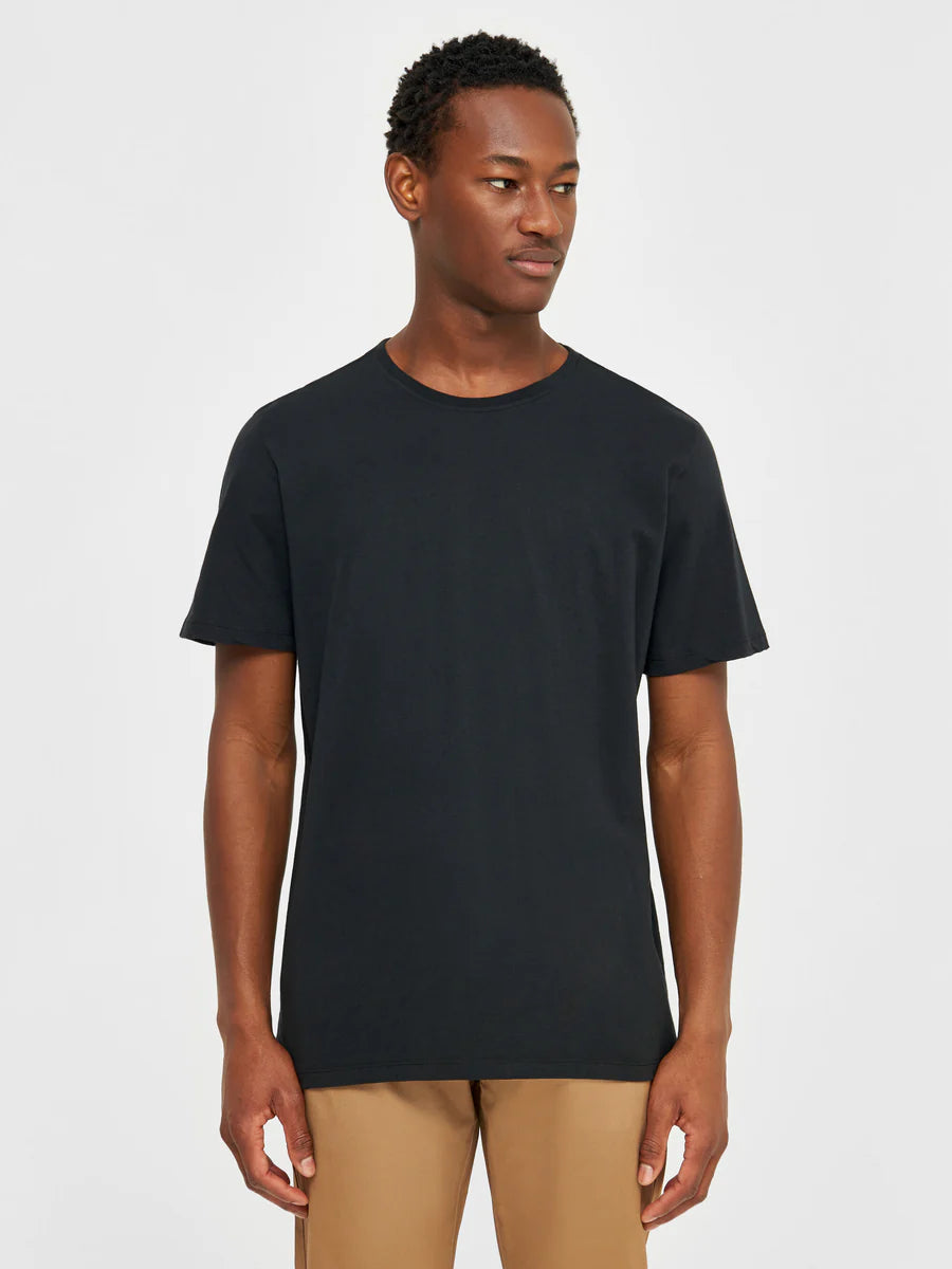 KnowledgeCotton Apparel Agnar 100% Cotton T-Shirt Black Jet Shirt