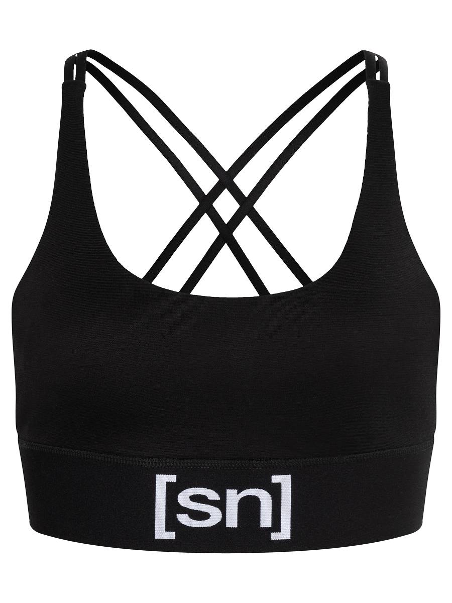 Supernatural W's Super Top Merino Sports Bra Jet Black Underwear
