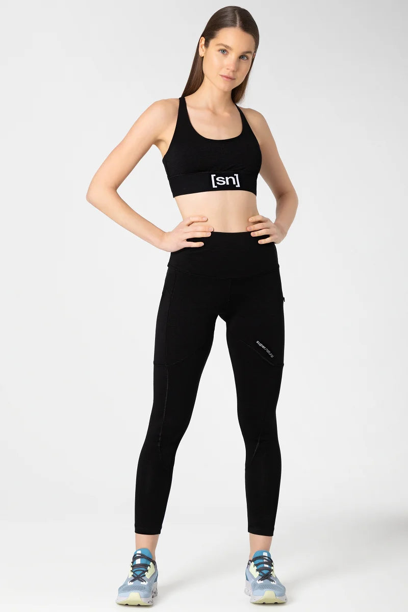 Supernatural W's Super Top Merino Sports Bra Jet Black Underwear