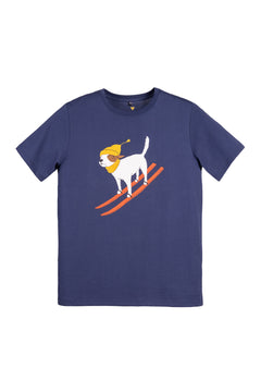Ski Dog T-shirt - Organic Cotton Shirt VAI-KØ Navy S