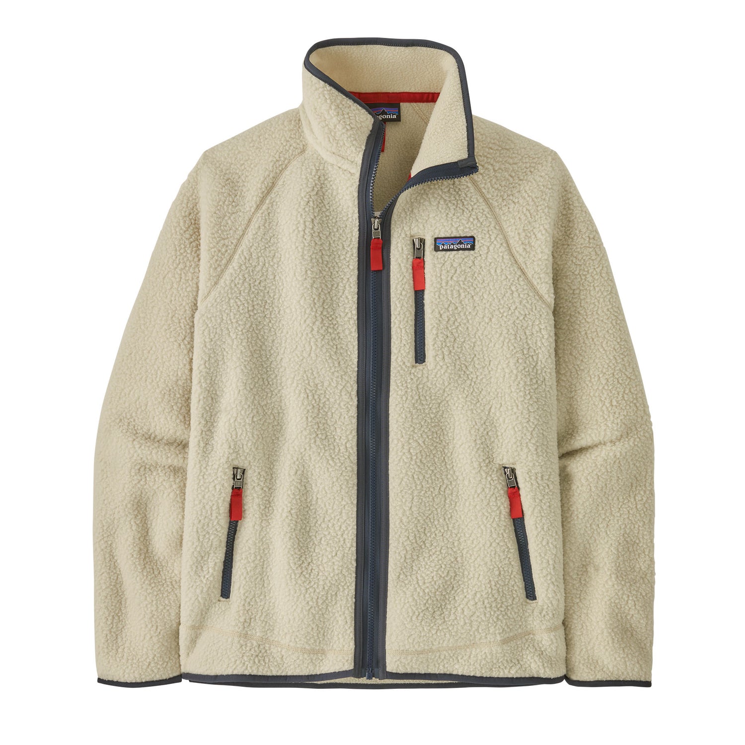 Patagonia M's Retro Pile Jacket - 100 % Recycled Polyester Pelican w Smolder Blue Jacket