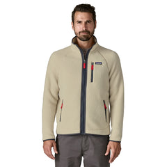 Patagonia M's Retro Pile Jacket - 100 % Recycled Polyester Pelican w Smolder Blue Jacket