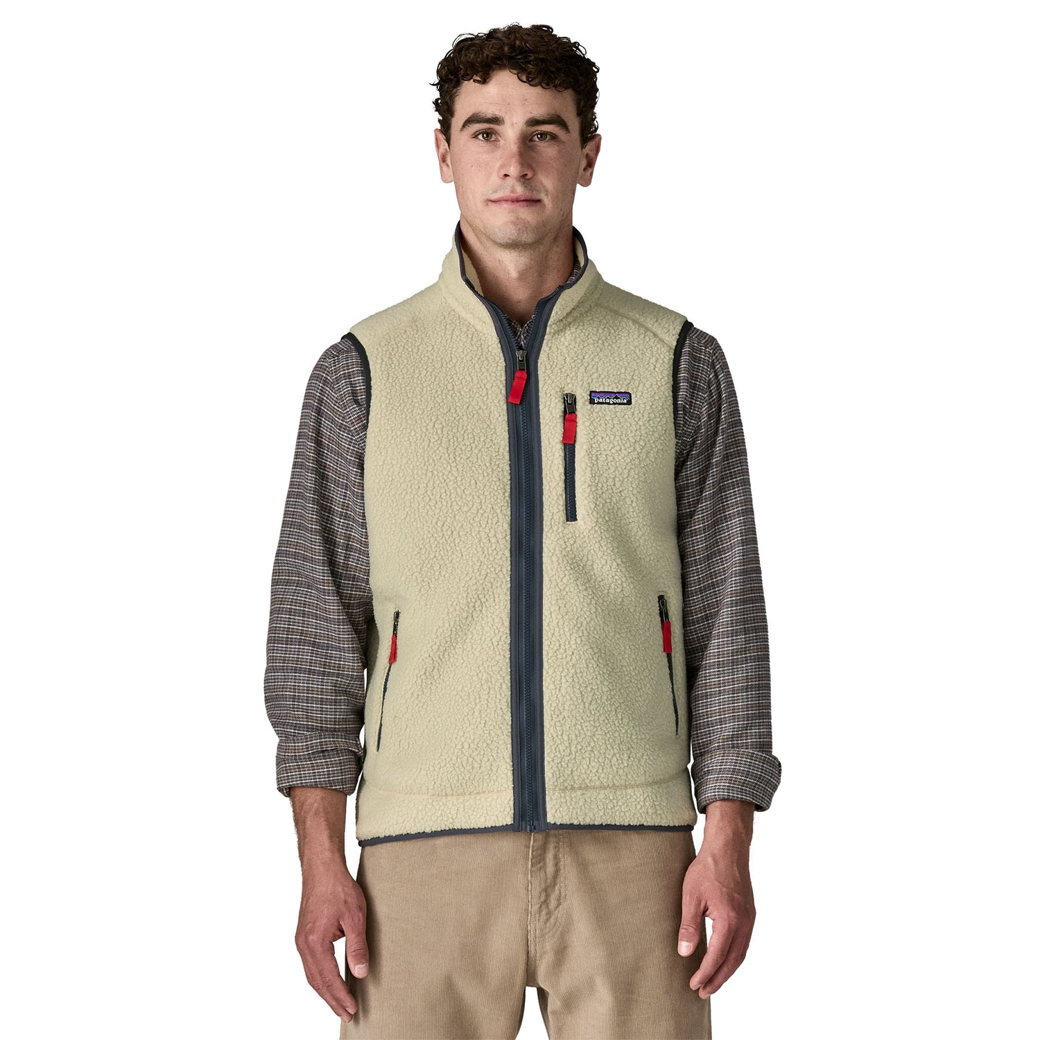 Patagonia M's Retro Pile Vest - Recycled polyester Pelican w Smolder Blue Jacket