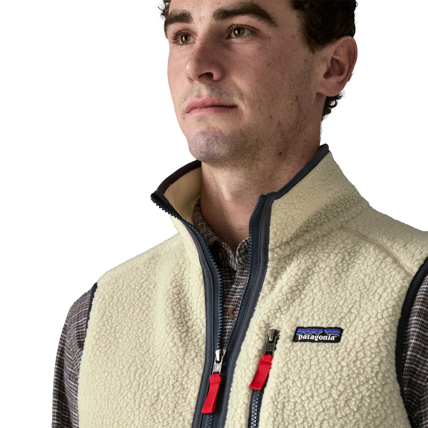 Patagonia M's Retro Pile Vest - Recycled polyester Pelican w Smolder Blue Jacket