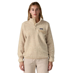 Patagonia W's Lightweight Synchilla Snap-T Fleece Pullover - Recycled Polyester Flow: Dyno White Shirt
