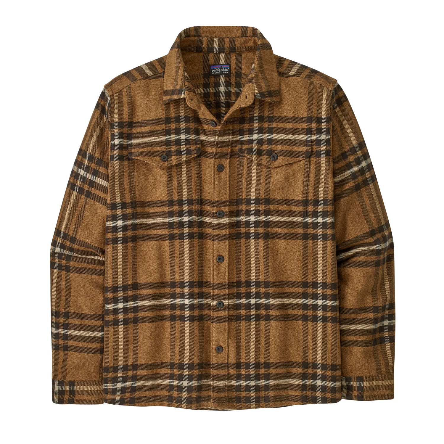 Patagonia M's Long-Sleeved Midweight Fjord Flannel Shirt - Organic Cotton Catch: Deer Brown Shirt
