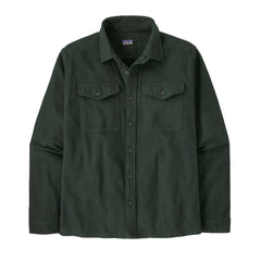 Patagonia M's Long-Sleeved Midweight Fjord Flannel Shirt - Organic Cotton Whole Weave: Old Growth Green Shirt