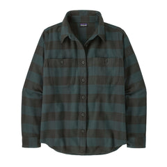 Patagonia W's Long-Sleeved Fjord Flannel Shirt - 100% organic cotton Buffalo Check: Old Growth Green Shirt