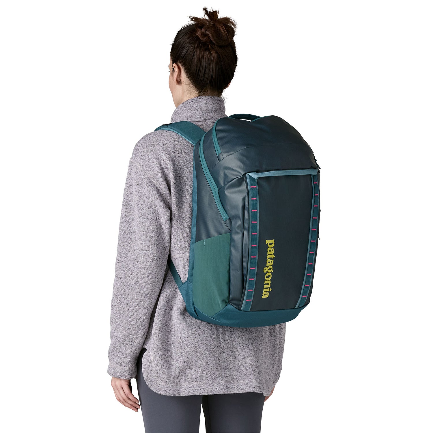 Patagonia Black Hole Pack 32L - 100% Recycled Polyester Tidal Teal w Luminous Pink Bags