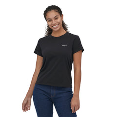 Patagonia W's P-6 Logo Responsibili-Tee - Recycled Cotton & Recycled Polyester Black Shirt