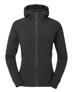 Rab W's Nexus Hoody - Circular recycled polyester fleece Black Shirt