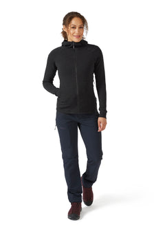 Rab W's Nexus Hoody - Circular recycled polyester fleece Black Shirt