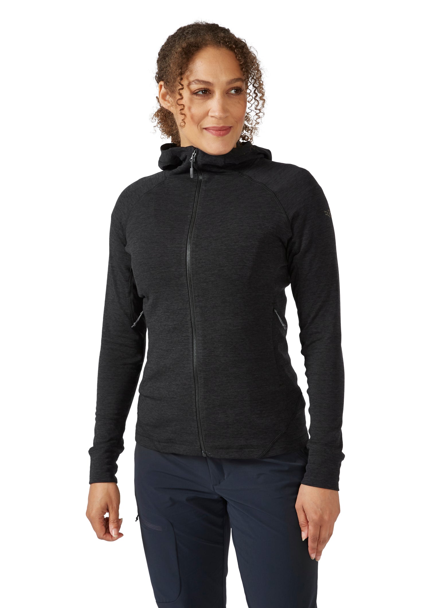 Rab W's Nexus Hoody - Circular recycled polyester fleece Black Shirt