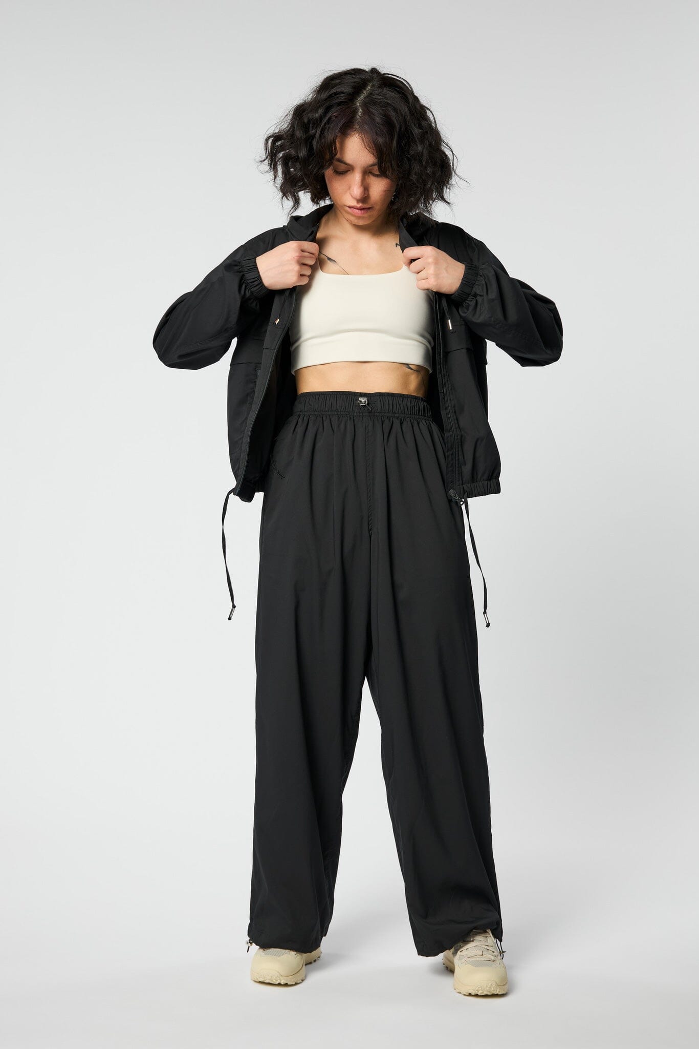 Girlfriend Collective Allie Hoodie Windbreaker Black Shirt
