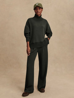 Varley Barker High-Neck Sweat Olive Marl Shirt