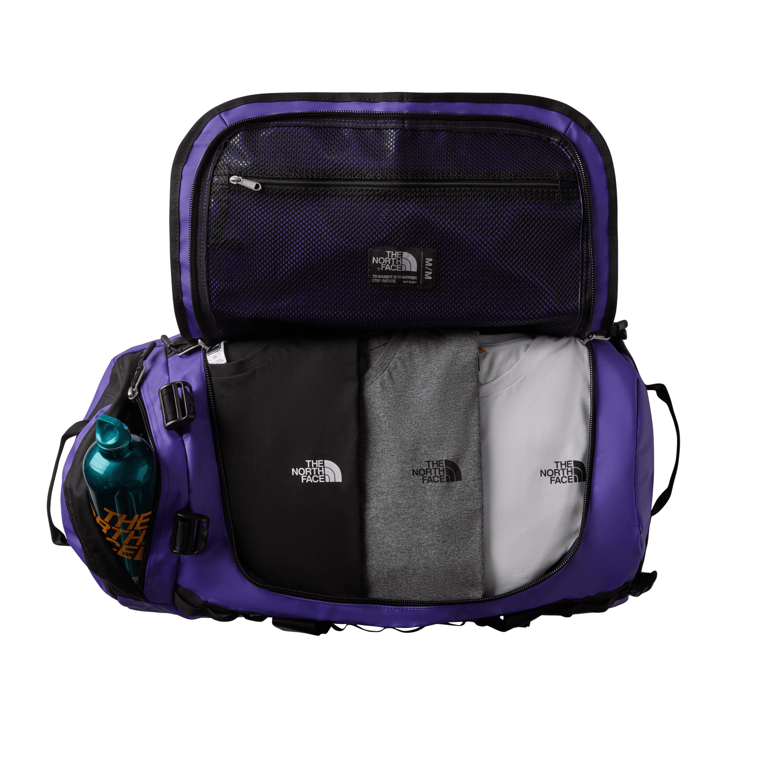The North Face Base Camp Duffel M 71L - Recycled polyester Peak Purple Black Bags