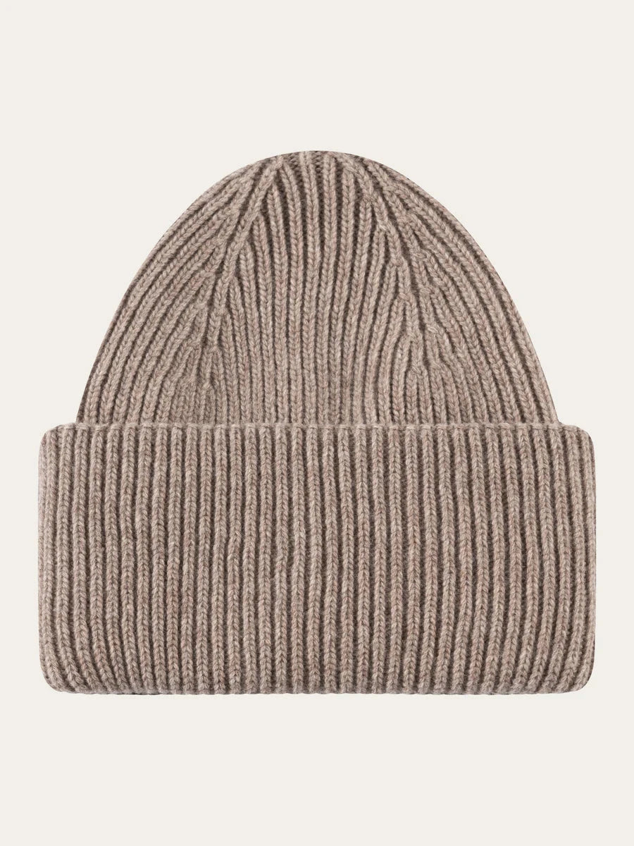 KnowledgeCotton Apparel Big Rib Beanie Kelp Melange Accessories