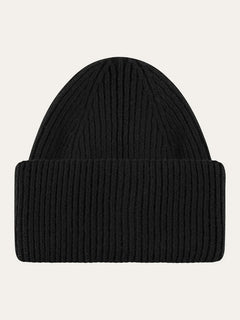 KnowledgeCotton Apparel Big Rib Beanie Jet Black Accessories