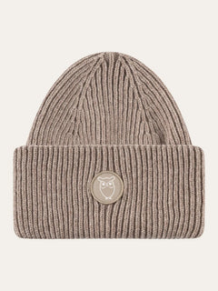 KnowledgeCotton Apparel Big Rib Beanie Kelp Melange Accessories