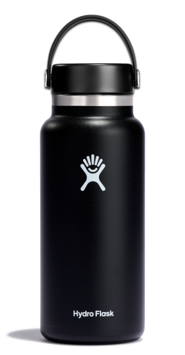 Hydro Flask Wide Mouth Bottle 0.94l/32oz - BPA free Stainless Steel Black Cutlery