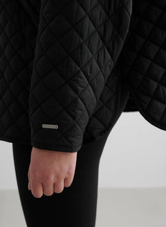 Black Oversized Quilted Jacket Outerwear Aimn 