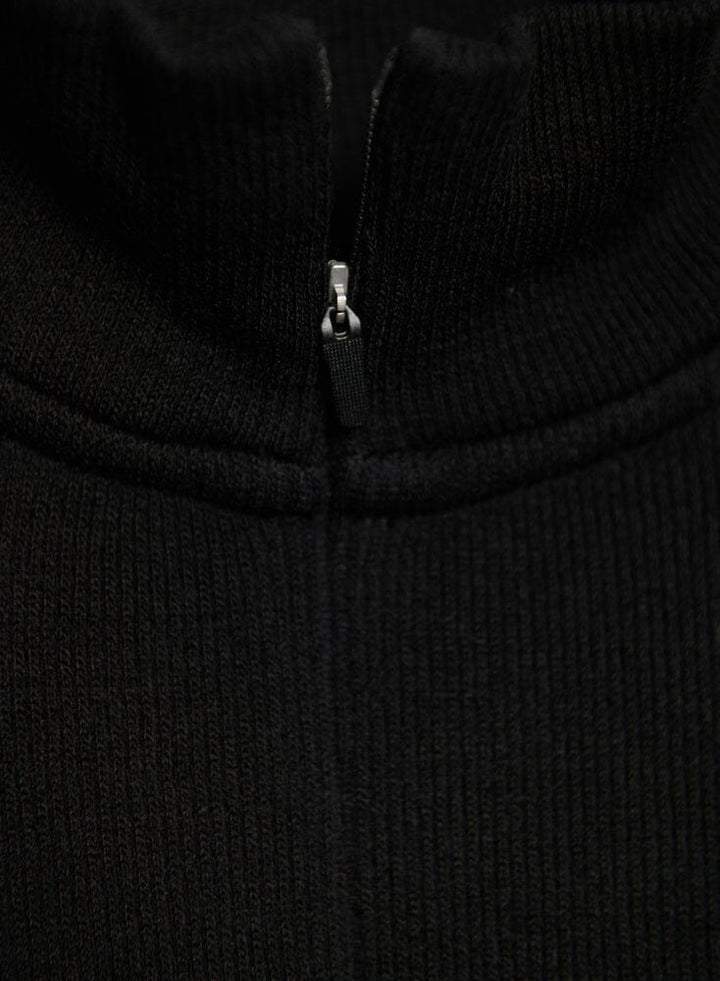Ribbed Wool Half zip Sweaters Aimn