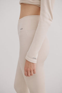 Black Ribbed Wool Leggings Tights Aimn 