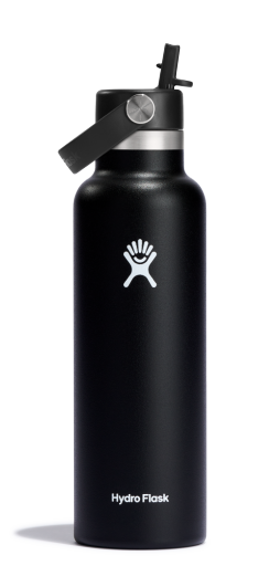Hydro Flask 21 OZ STANDARD FLEX STRAW CAP 0.62l/21oz - Stainless Steel BPA Fre Black Cutlery