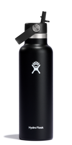 Hydro Flask 21 OZ STANDARD FLEX STRAW CAP 0.62l/21oz - Stainless Steel BPA Fre Black Cutlery