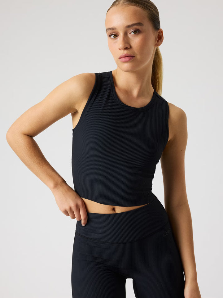Borg Ribbed Cropped Tank Top