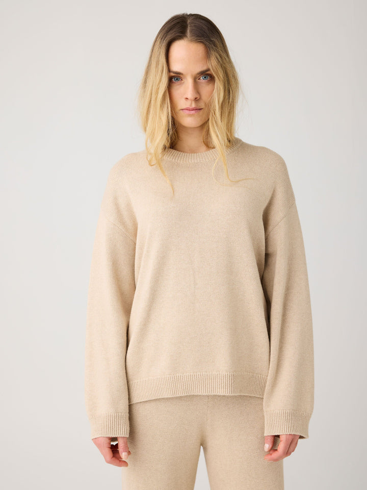 Cashmere Crew Neck Sweater Shirt KnowledgeCotton Apparel 
