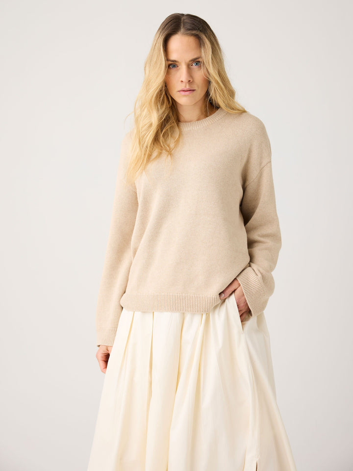 Cashmere Crew Neck Sweater Shirt KnowledgeCotton Apparel 