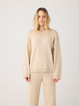 Jersey de cachemira con cuello redondo - Gris pluma claro